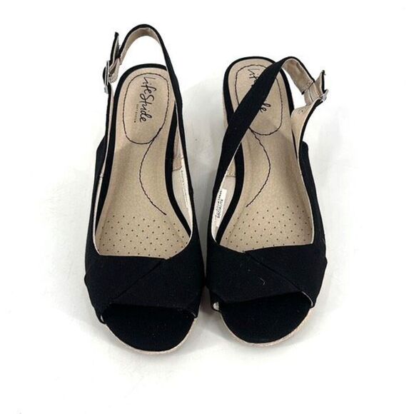 NWOT LifeStride Women's Socialite Wedge Sandals Black Brown Size 8.5 - Picture 5 of 8